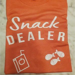 Snack Dealer Mom inspired heather orange t-shirt polyblend Sizes XL 2XL